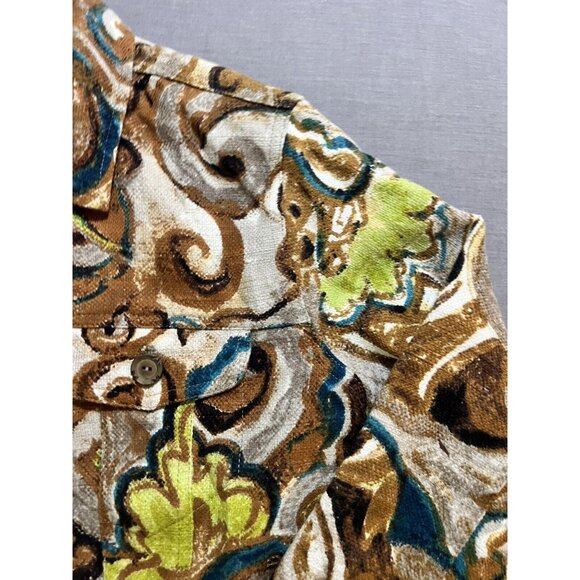 Vintage 90s Chicos Blazer Jacket Womens Size 1 Brown Floral Button Lined Ladies. - Picture 5 of 11